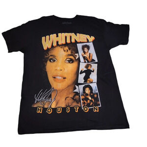 WHIT NIT INC WHITNEY HOUSTON Women's Graphic Concert Cotton T-shirt Size Large